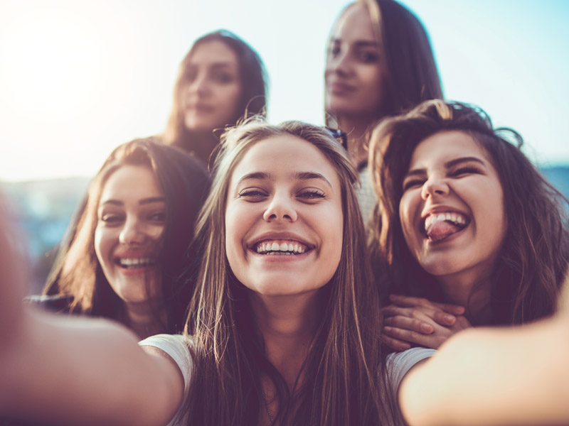 group of girls smiling